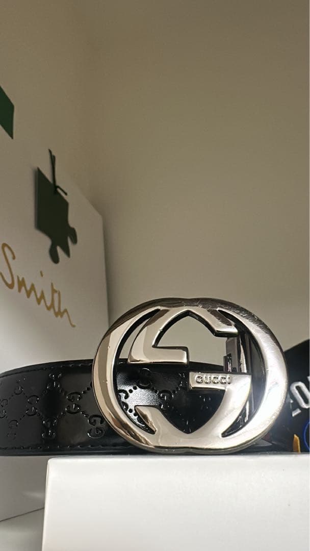 グッチ　GUCCIベルト　ブラックレザー