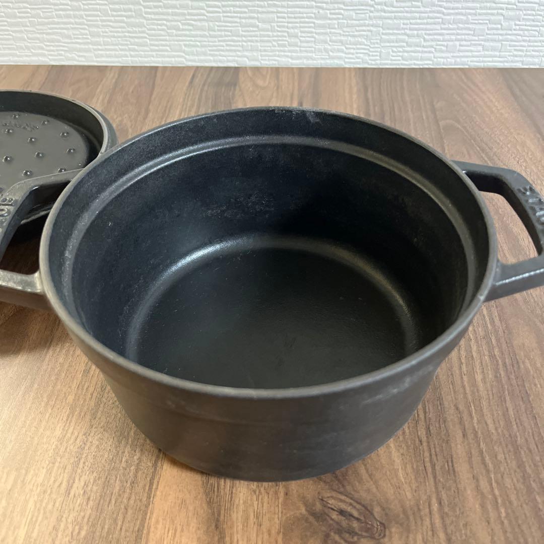 ストウブ ピコ・ココット ラウンド 20cm ブラック 鋳物ホーロー鍋