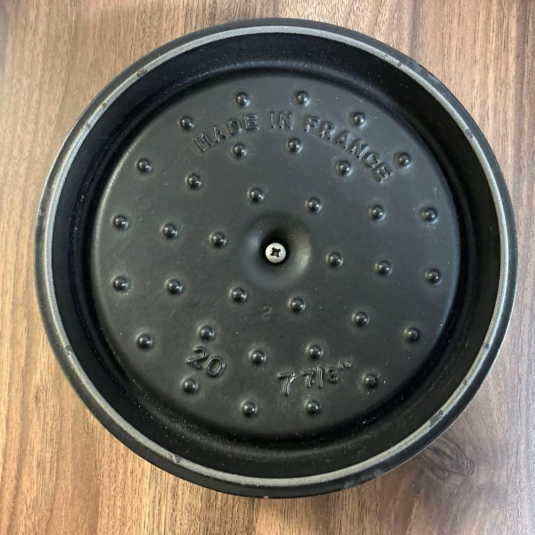 ストウブ ピコ・ココット ラウンド 20cm ブラック 鋳物ホーロー鍋