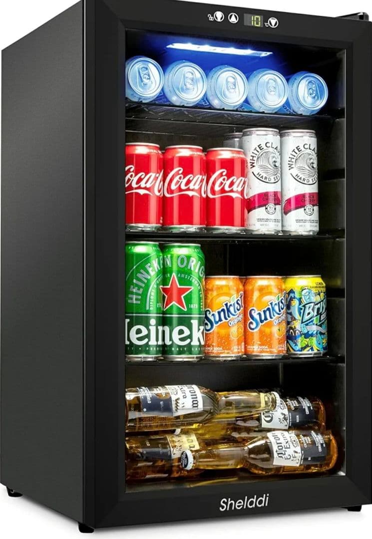 Shelddi 75L ガラスドア 冷蔵庫 小型 静音 省エネ GR-075