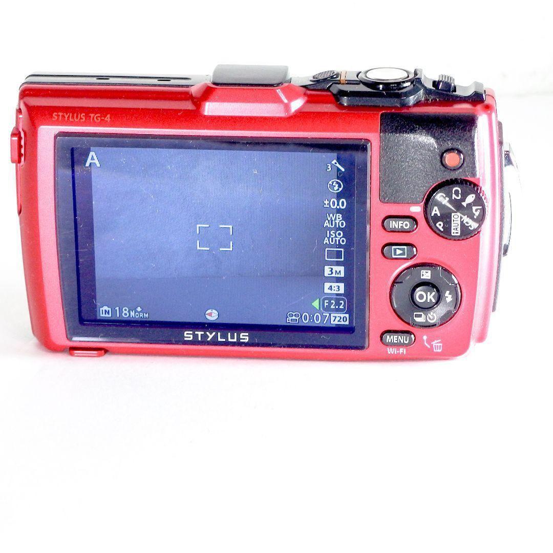 完動極上美品 OLYMPUS オリンパスTOUGH TG-4 社外充電器 レッド