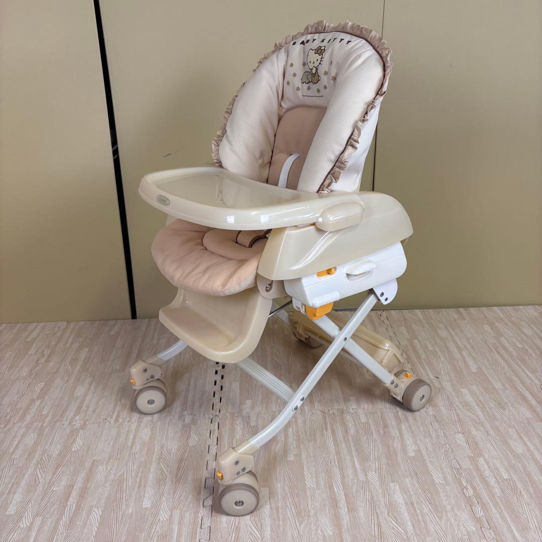 ☆ハローキティ☆　希少・美品　コンビ　ハイローベッド＆チェア　極上クリーニング済