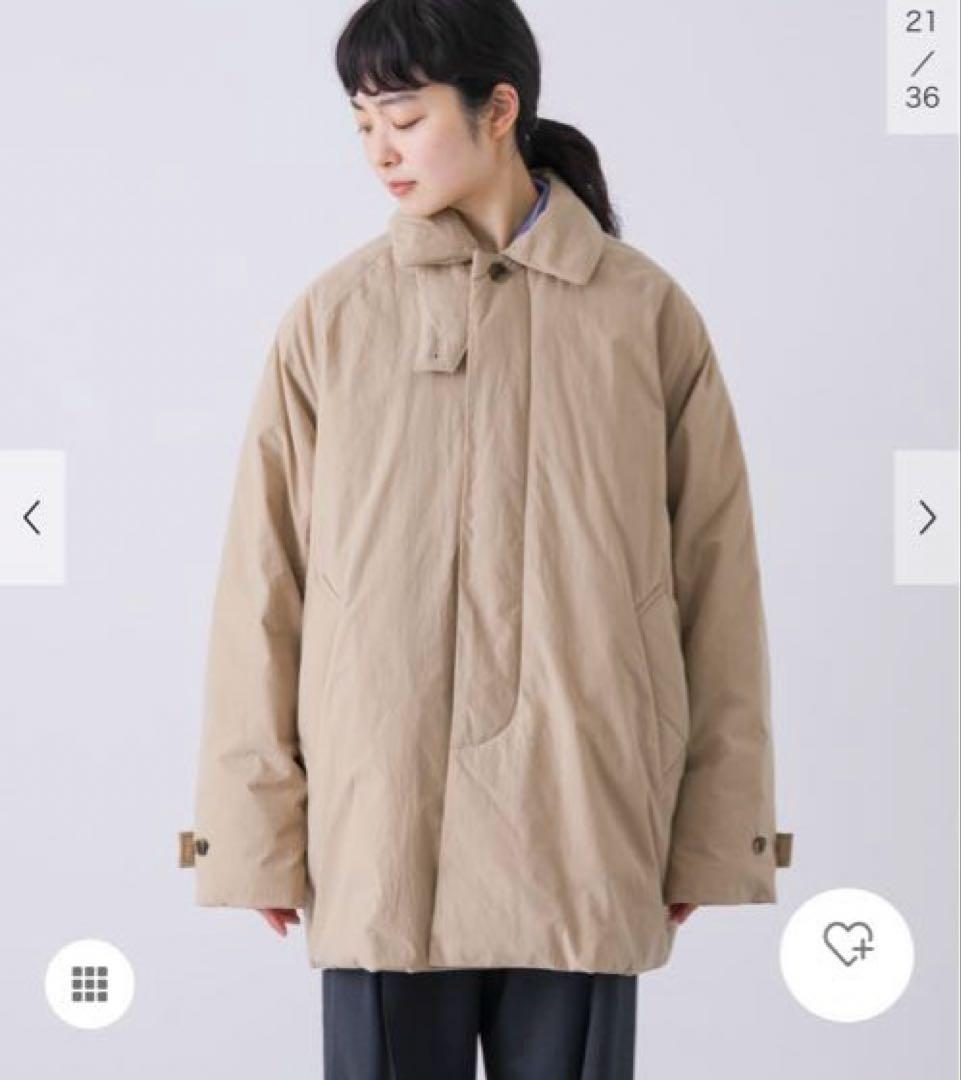 新品タグ付　かぐれ　コットンダウンジャケット　ベージュ　今季完売品　再お値下げ