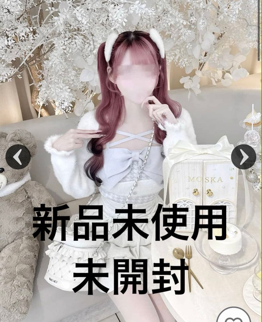 honeymew ハニーミュウ ビッグリボンシャギーアンサンブルトップス ブルー