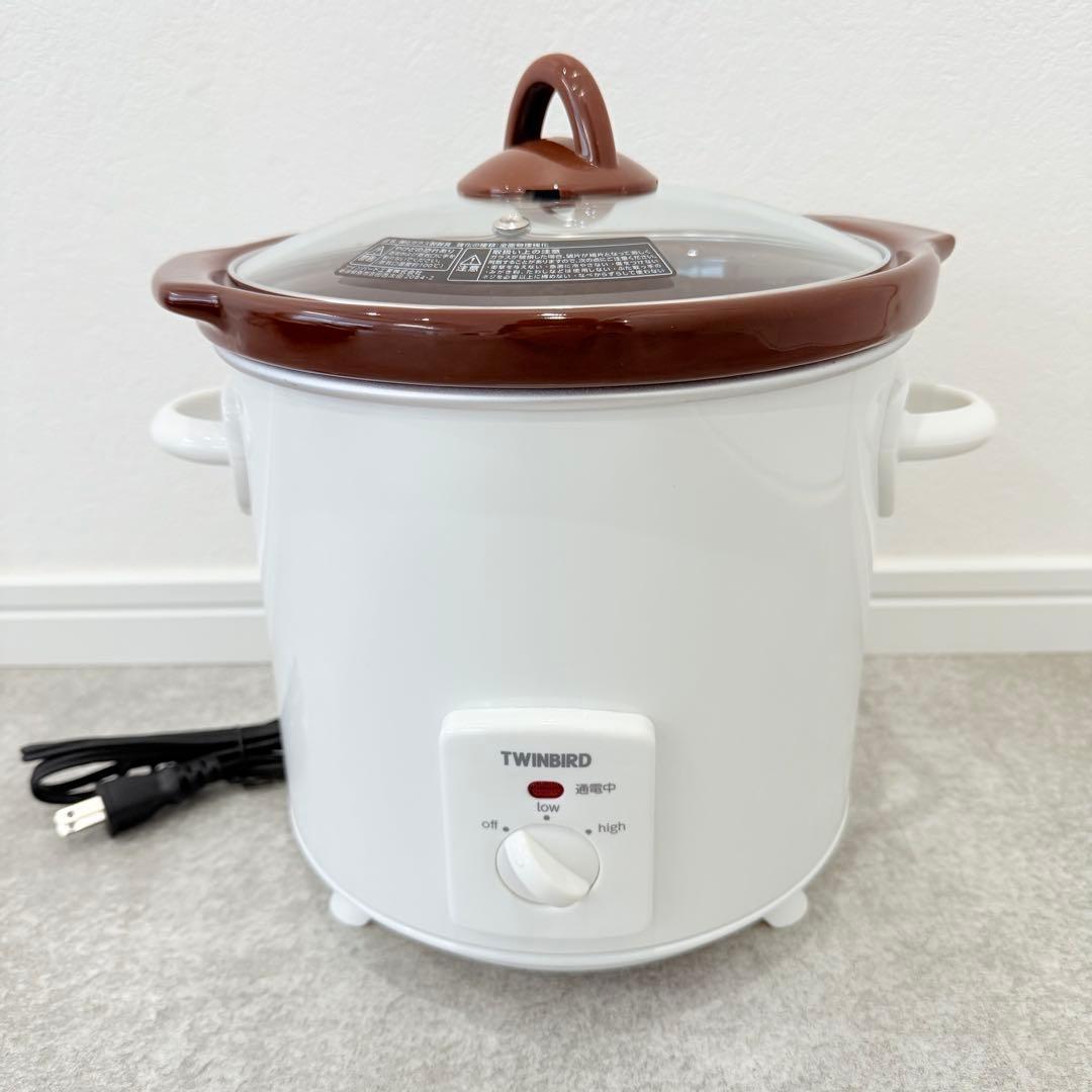 【未使用】 ツインバード スロークッカー ホワイト EP-D819W 電気鍋