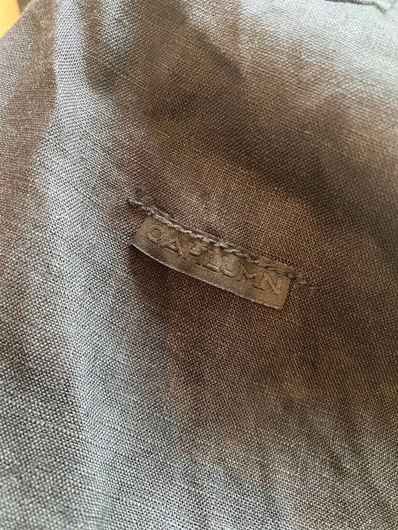 CAHLUMN/カウラム リネン オープンカラーシャツ黒_linenah