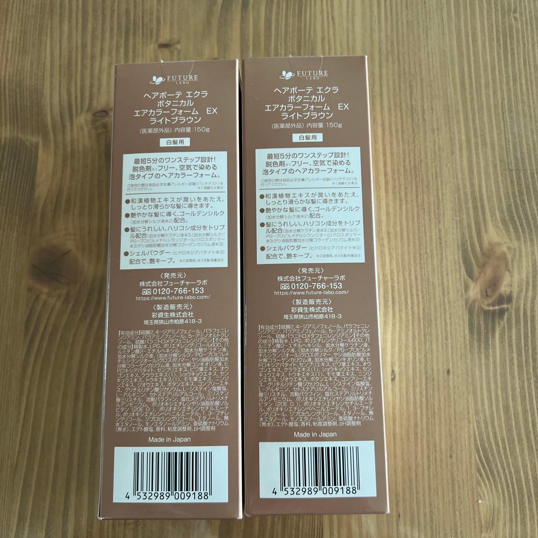ヘアボーテエクラボタニカルエアカラーフォーム EXライトブラウン 150g 2本