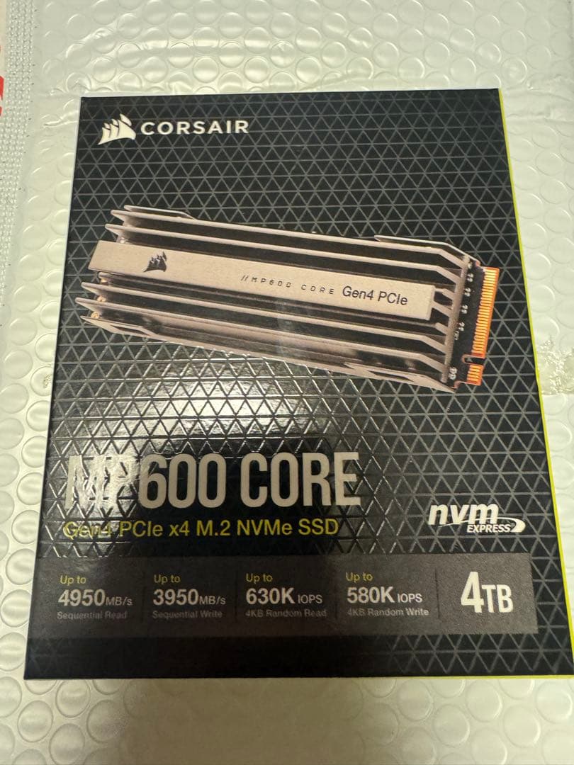 【未使用品】コルセア　M.2 SSD MP600 CORE 4TB