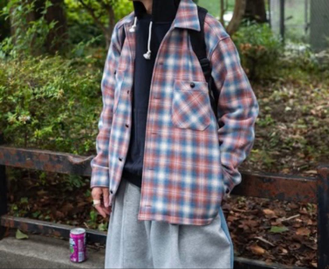 トップス cantate ombre check shirts OLD ROSE 46