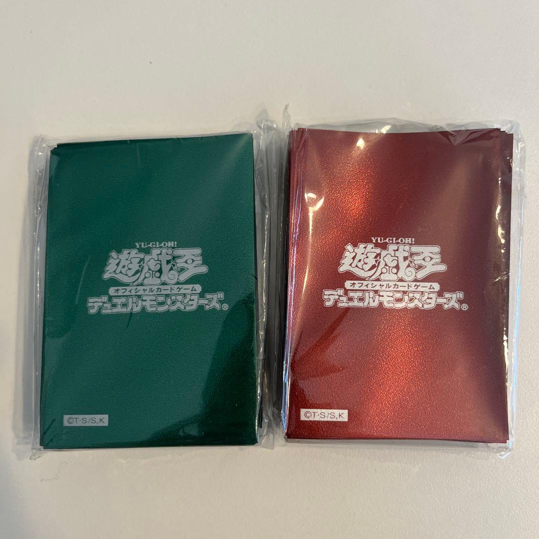 遊戯王 初期ロゴスリーブ メタリックレッド メタリックグリーン公式 未開封