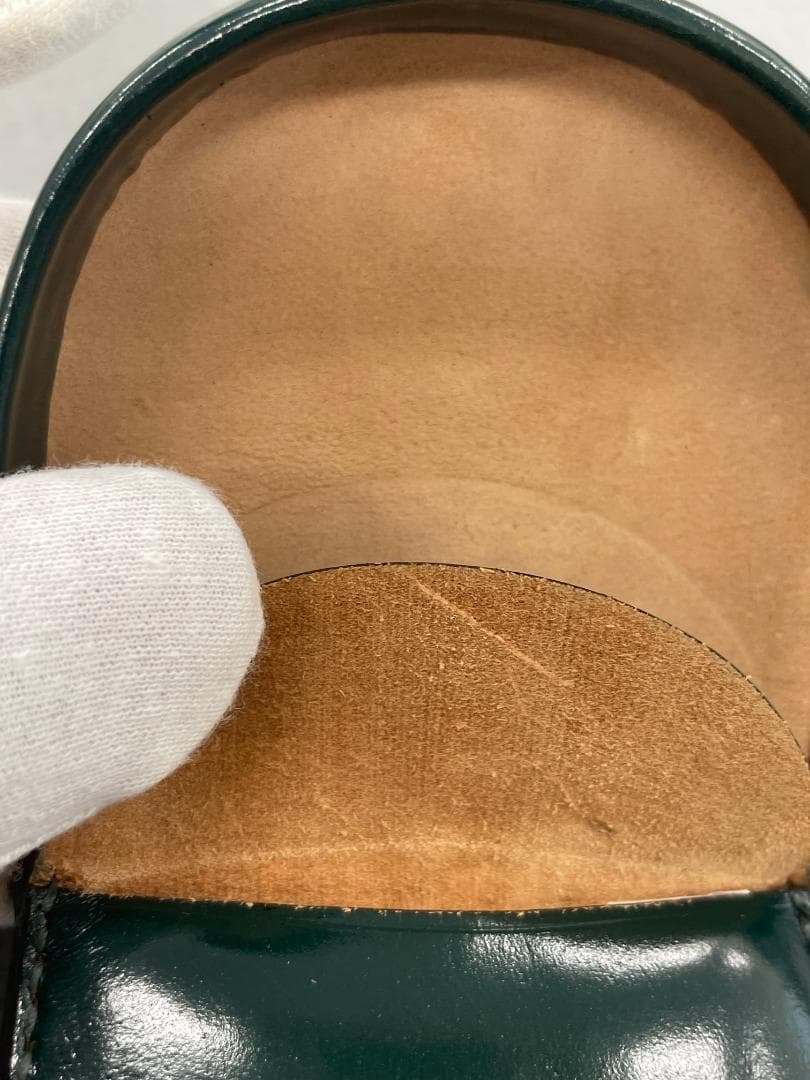 【未使用】ケース　コードバン　馬蹄形　小銭入れ　ダークグリーン