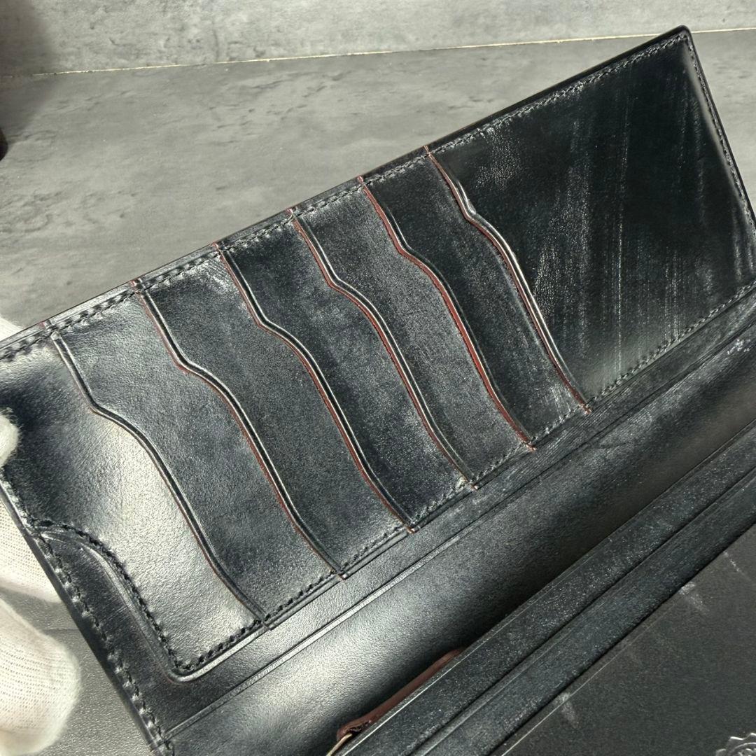 【付属品完備】ガンゾ エイボン ブライドルレザー 長財布 小銭入れ付き ブラック