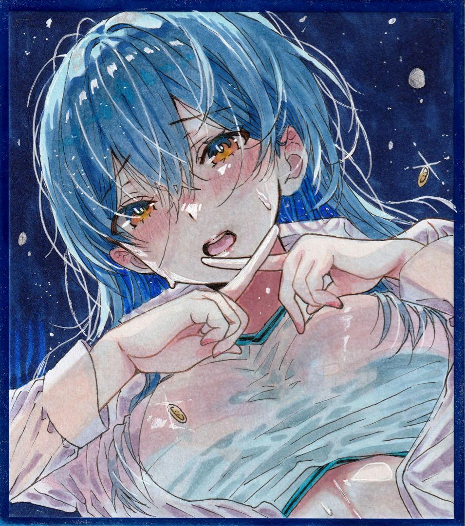 ゆ*り様 手描きイラスト オリジナルイラスト アナログイラスト コピック 色紙イ