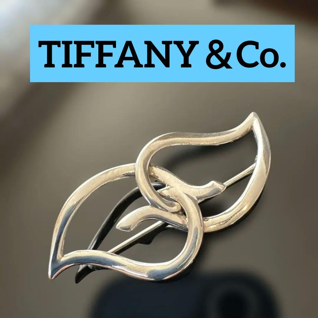✨TIFFANY brooch✨ティファニーブローチ ダブルリーフ ピンブローチ