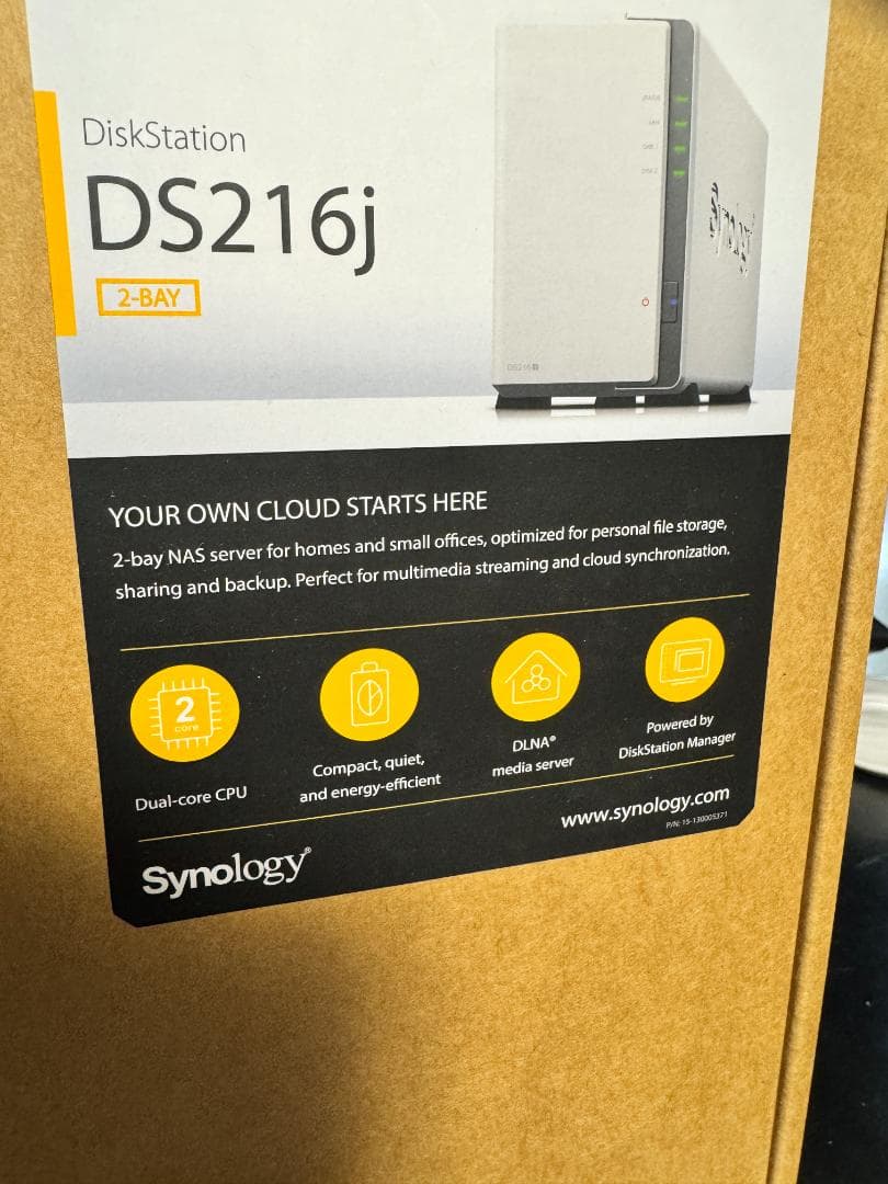 Synology NAS 2ベイ／シノロジー／デュアルコアCPU　SATA対応