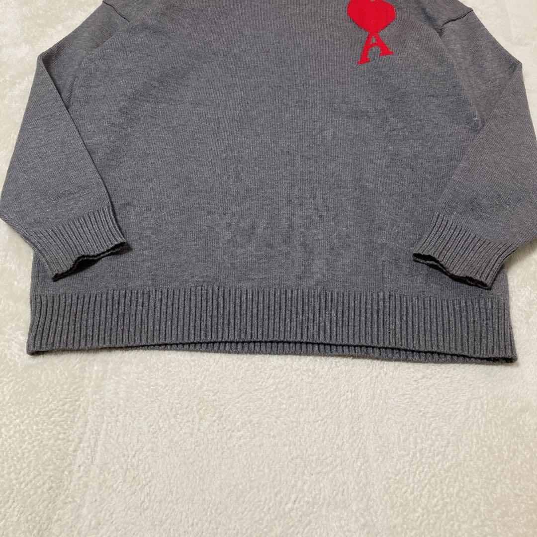 【美品】ami paris アミパリス ハートロゴ刺繍 クルーネック セーターM