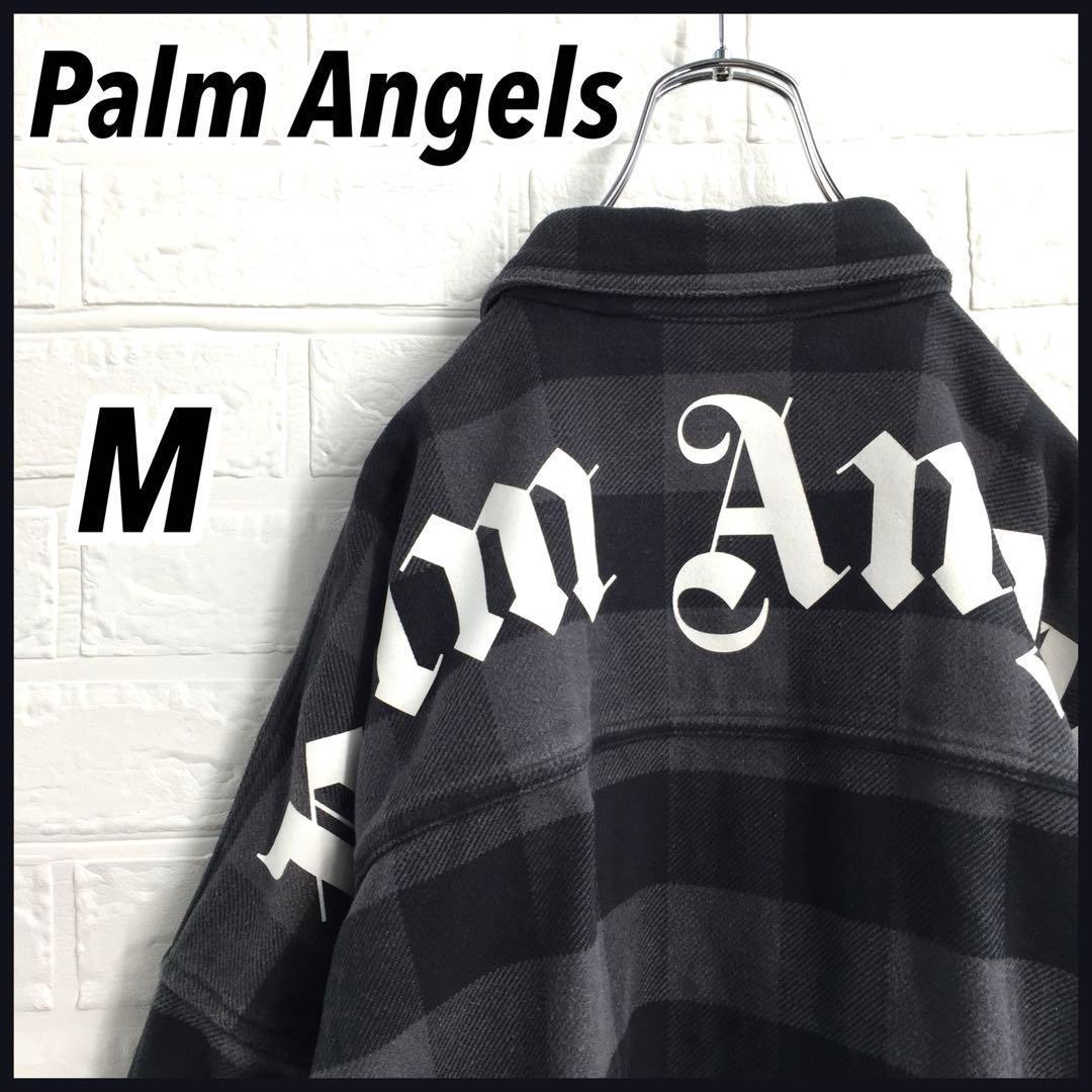 【超人気モデル】パームエンジェルス バックアーチロゴ チェック柄 ネルシャツ M