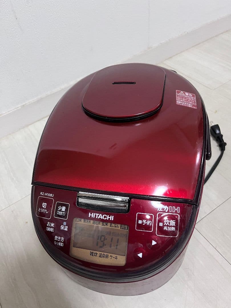 HITACHI 炊飯器 レッド 多機能