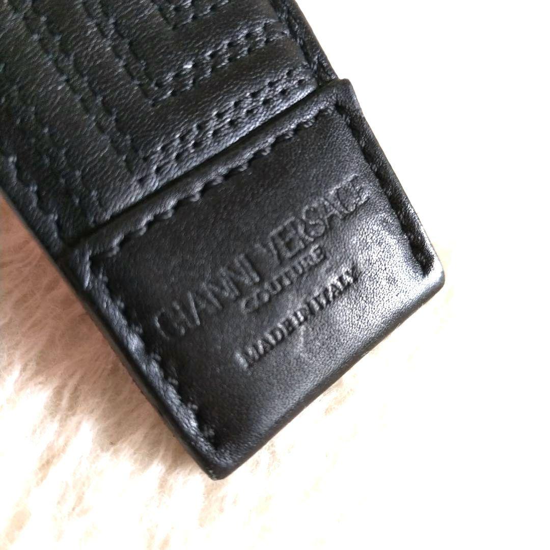 VERSACE ヴェルサーチ グレカ総柄 ロゴプレート レザーベルト 超激レア