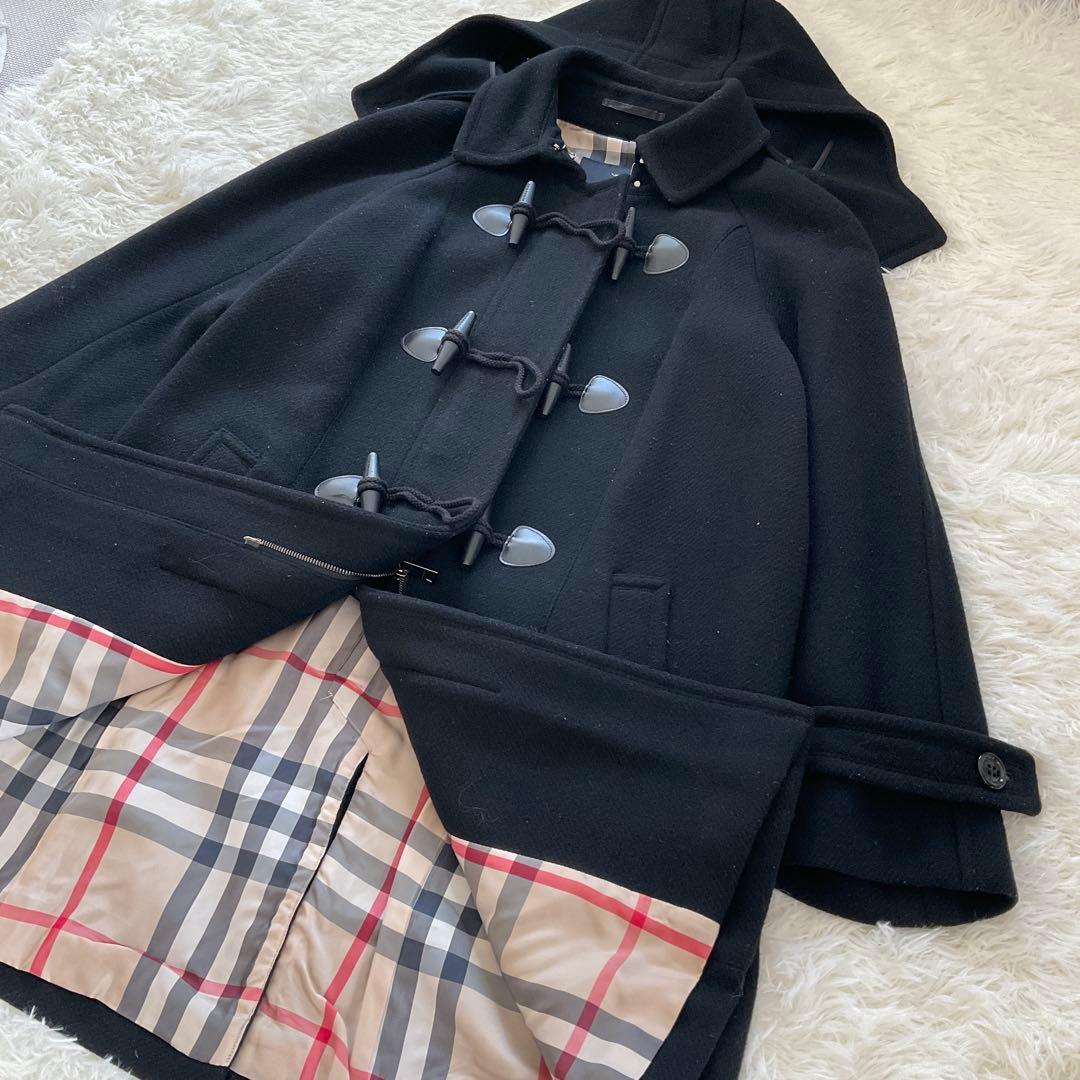 Burberyバーバリーロンドン ダッフルコート ネイビー 紺ノバチェック 44