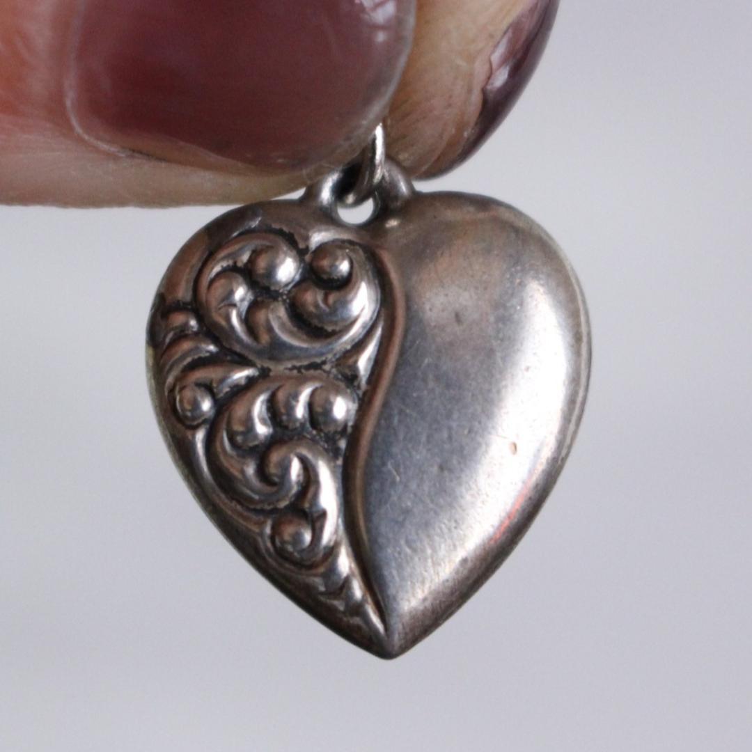 40s　スウィートハートジュエリー　パフィハート　シルバー 波　渦巻　NAVY