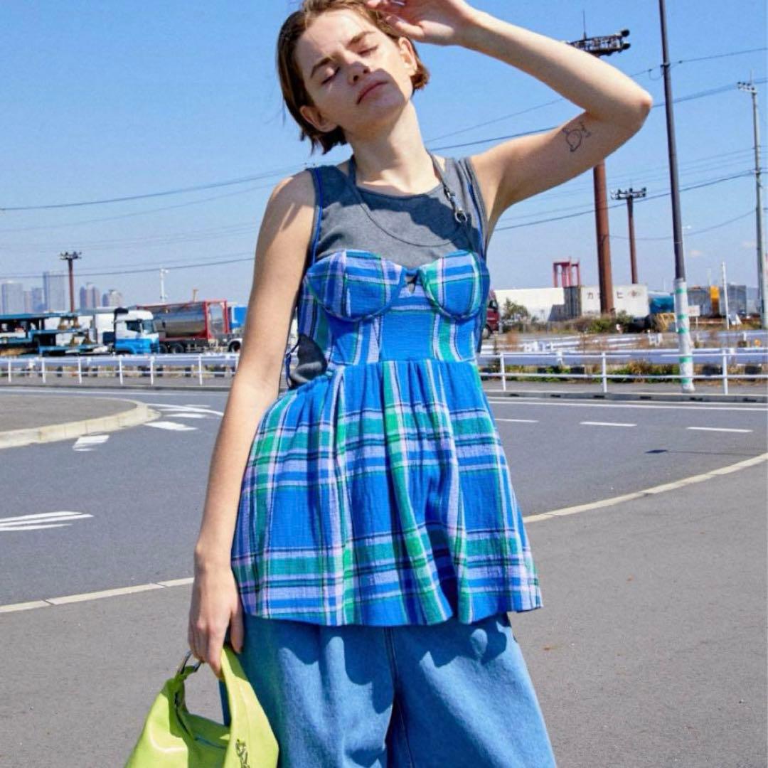 MAISON SPECIAL チェック柄ツイードチュニック