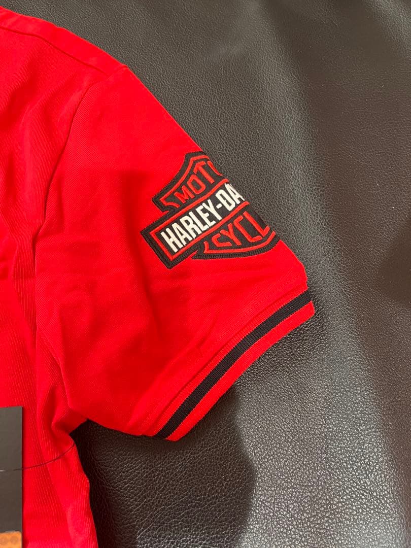 新品未使用Harley-Davidson レッド ベースボールシャツサイズM