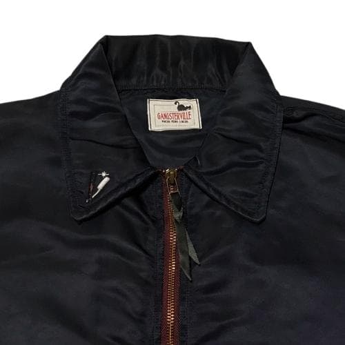 良品 GANGSTERVILLE バックプリントナイロンジャケット ブラックXL