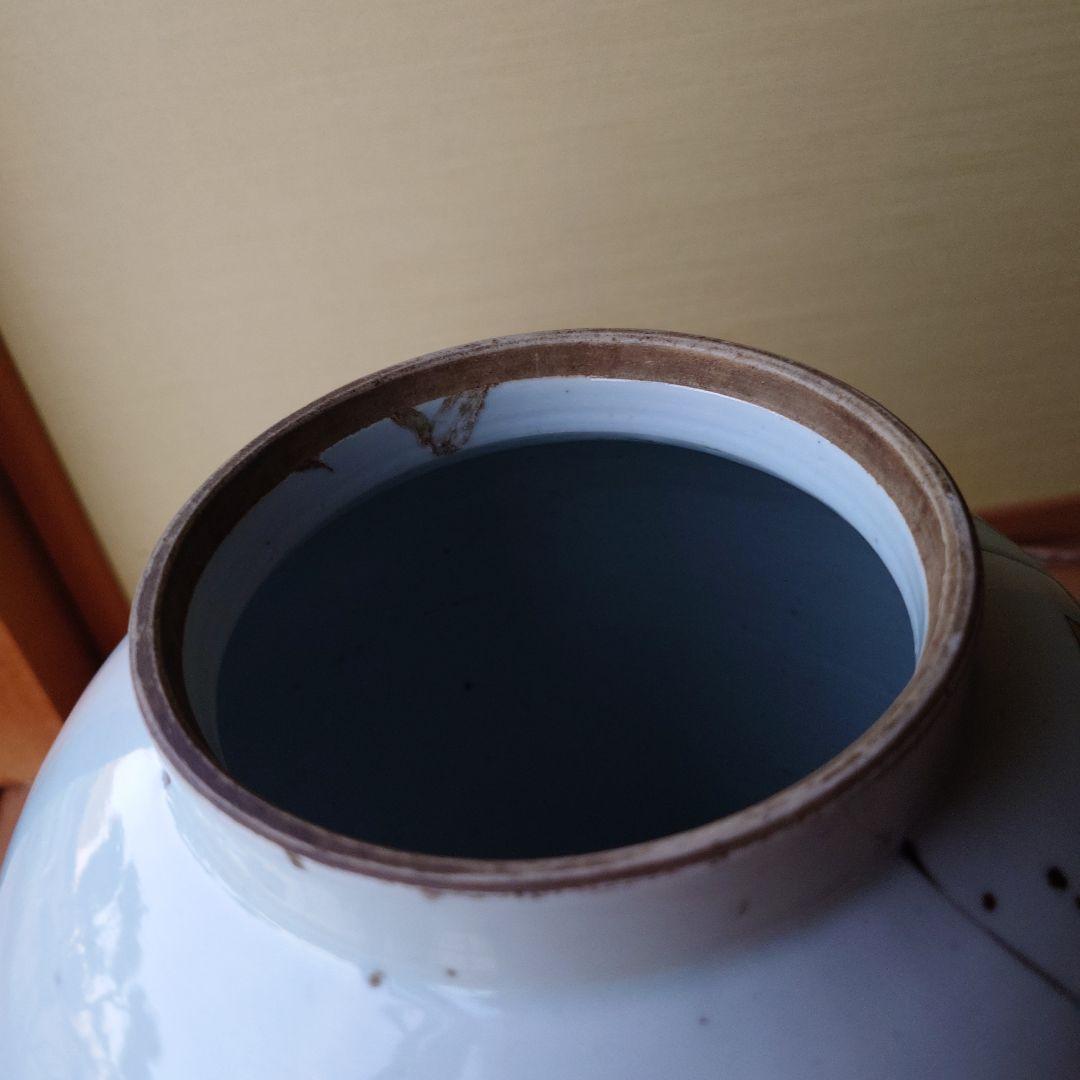 中国 陶器製の壺 蓋付き 箱アリ