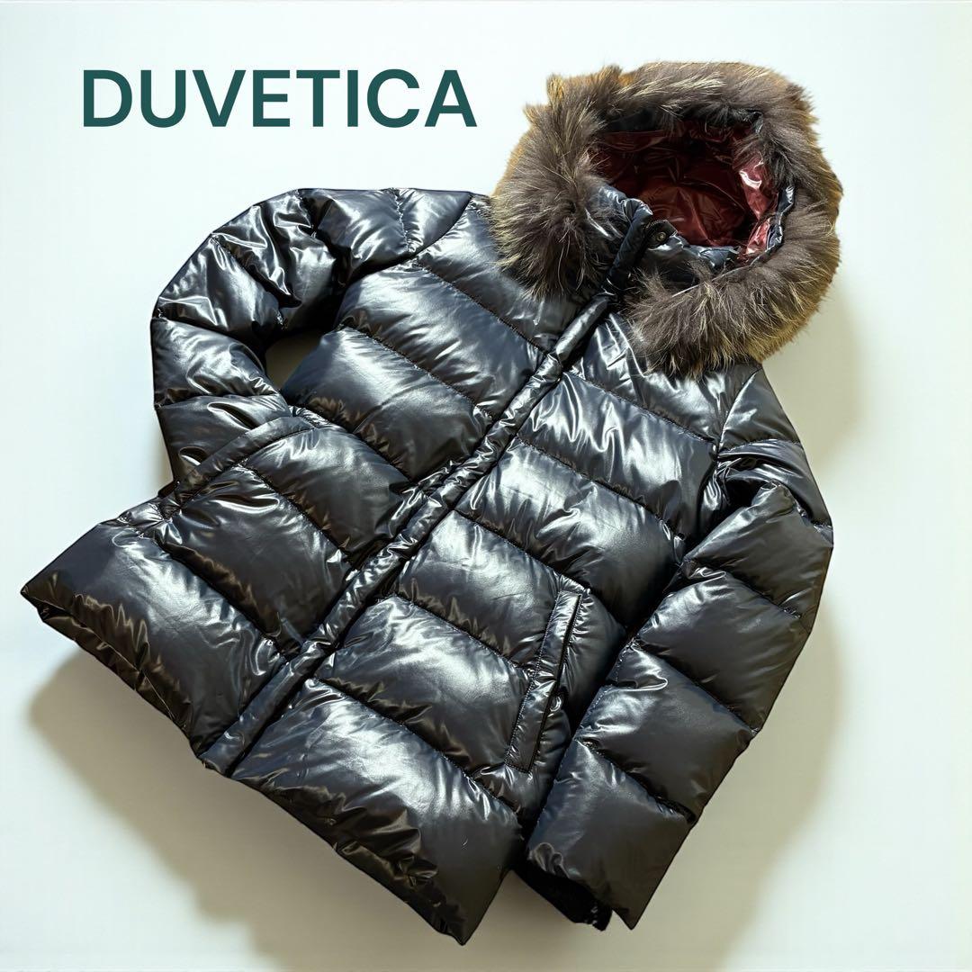 美品 DUVETICA Kappa ダウン 40 ファー付フード取外可 ネイビー