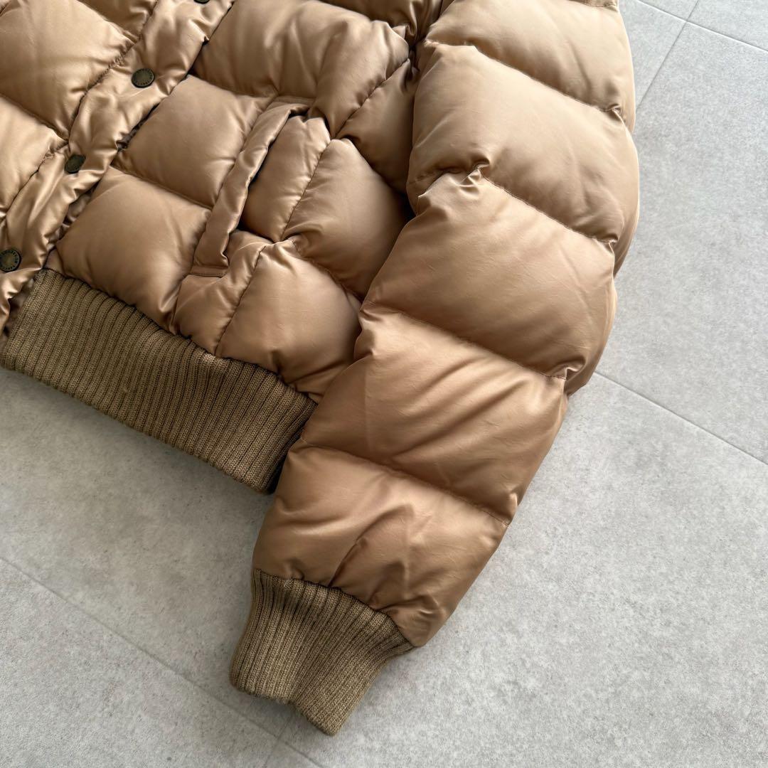 バーバリーブルーレーベル　ダウンジャケット　茶　ノバチェック　ファー　38