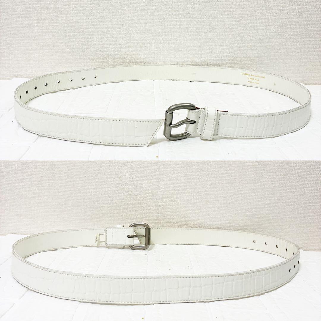 コムデギャルソンオムプリュス 型押しレザーベルト　S