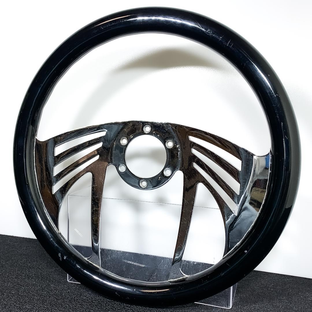 希少 ビレットステアリング ウッド×ブラック 35φ MOMOピッチ 当時物