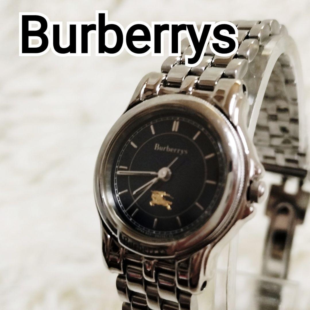 Burberrys バーバリー ブラック 金 ホースロゴ 文字盤黒 動作品