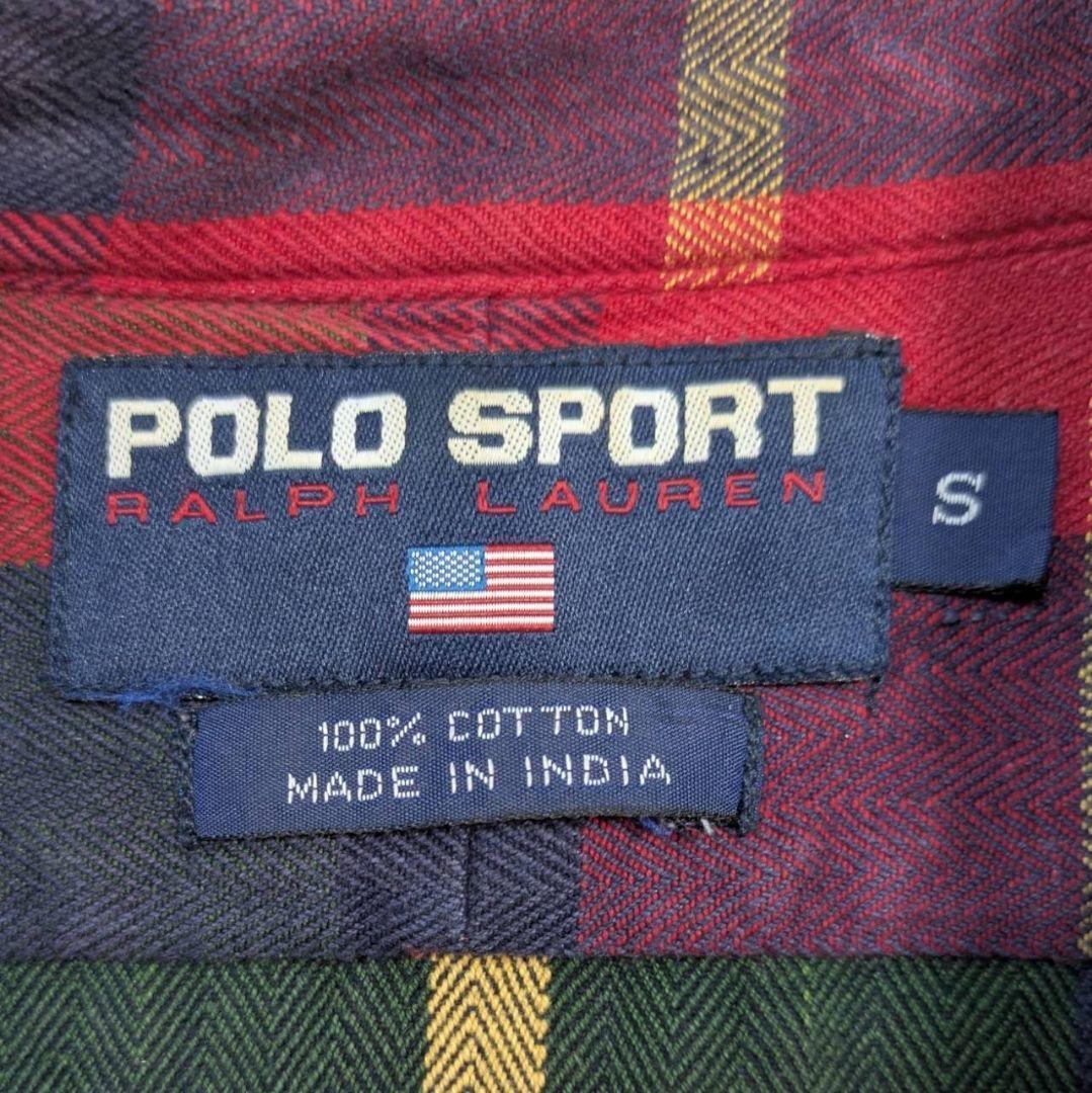 POLOSPORT ポロスポーツ 赤 紺 チェック ネルシャツ 古着 90's