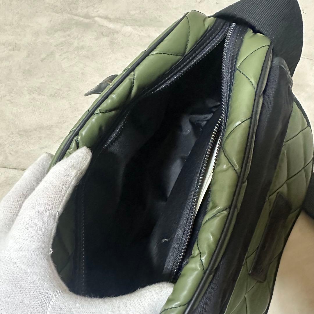 極美品 ハンティングワールド メッセンジャーバッグ バチュークロス キルティング