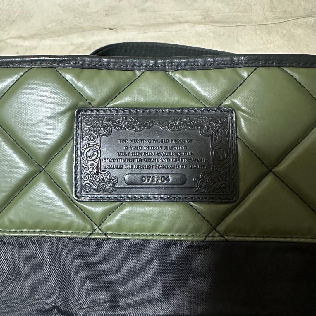 極美品 ハンティングワールド メッセンジャーバッグ バチュークロス キルティング