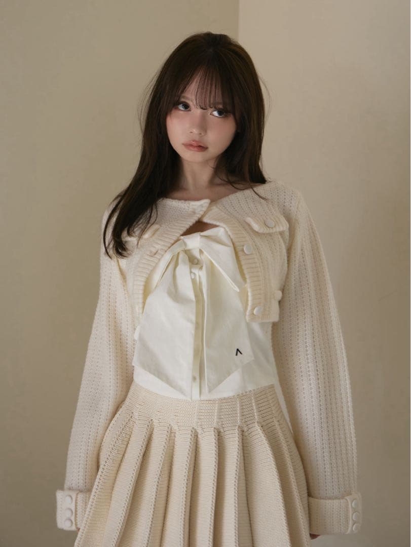 トップス ANDMARY Twiggy tweed ribbon set tops