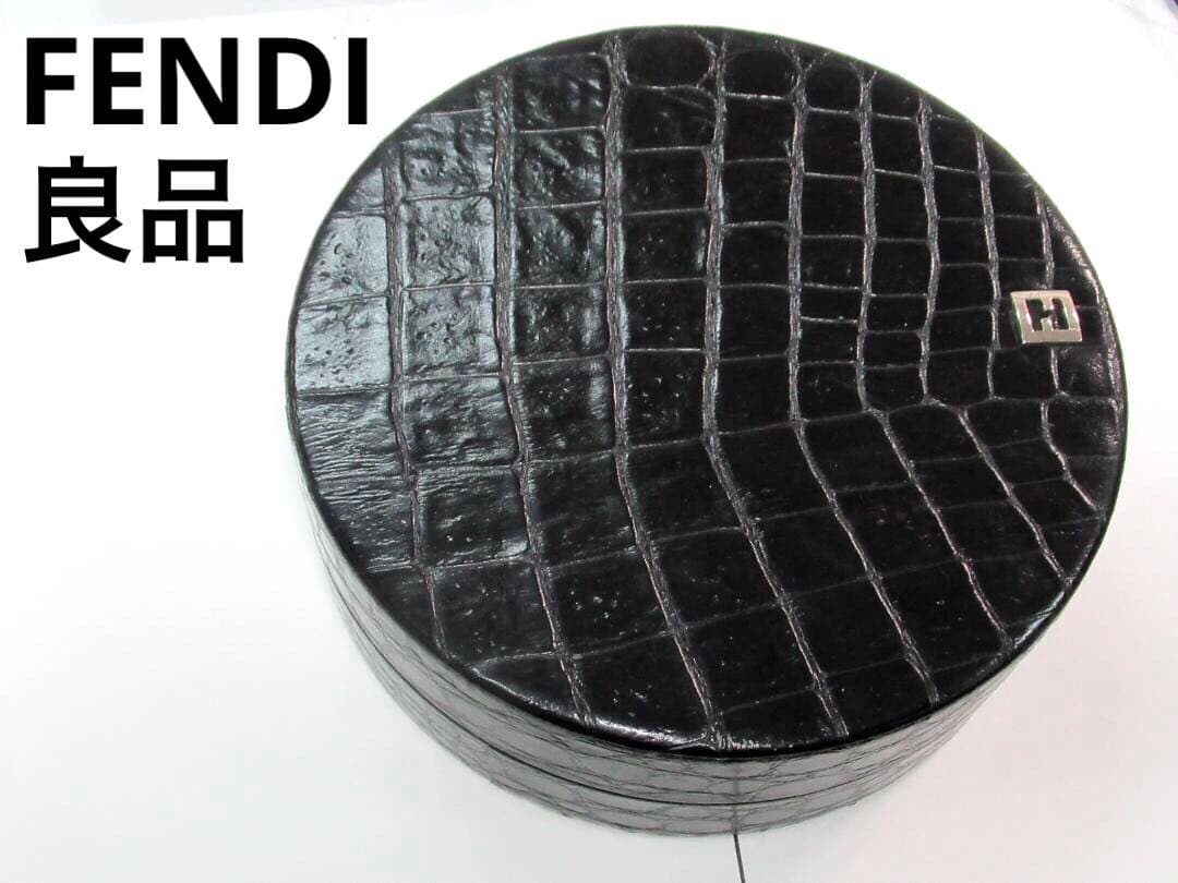 FENDI フェンディ Casa フェンディ ブラック レザー ボックス カーサ