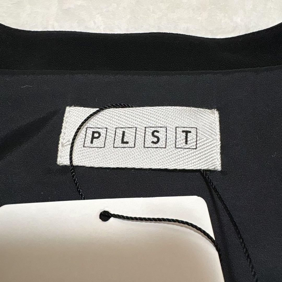 《タグ付き》ノーカラーパンツスーツセットアップ PLST グリーンレーベル L