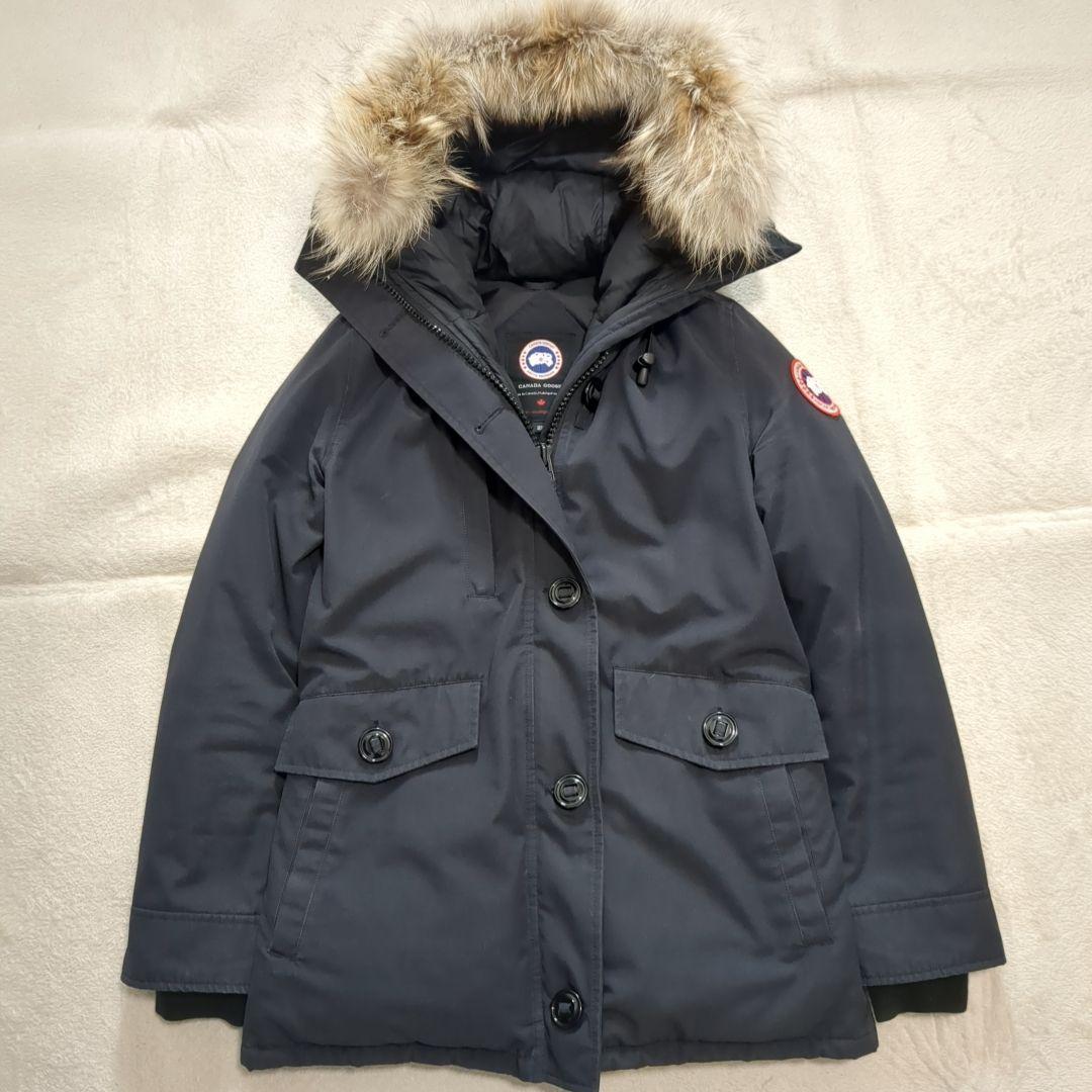 美品 カナダグース シャーロット コヨーテファー 希少 Mサイズ ネイビー