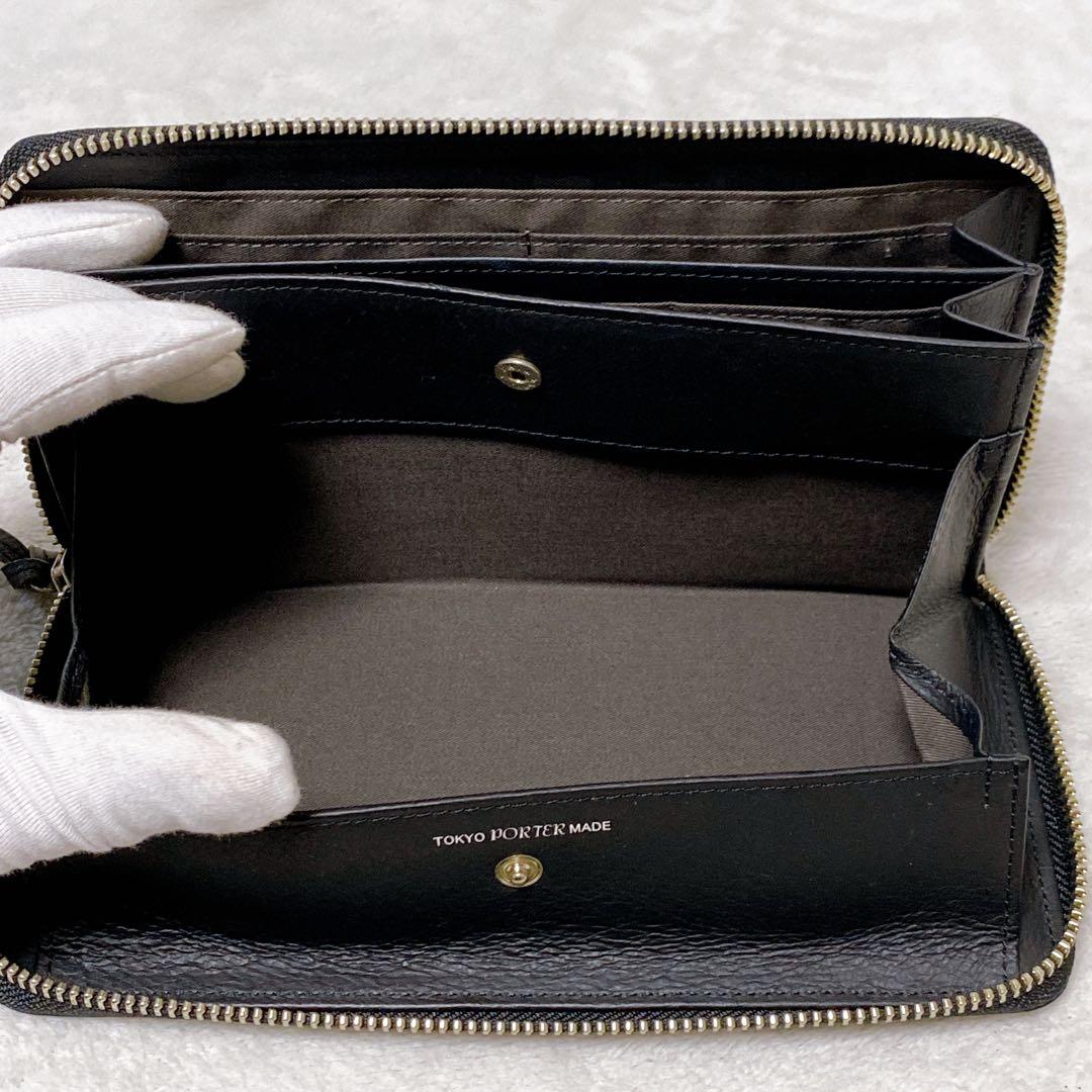 PORTER　ワンダー　ラウンドジップ長財布　BOX型小銭入れ　ブラック　迷彩柄
