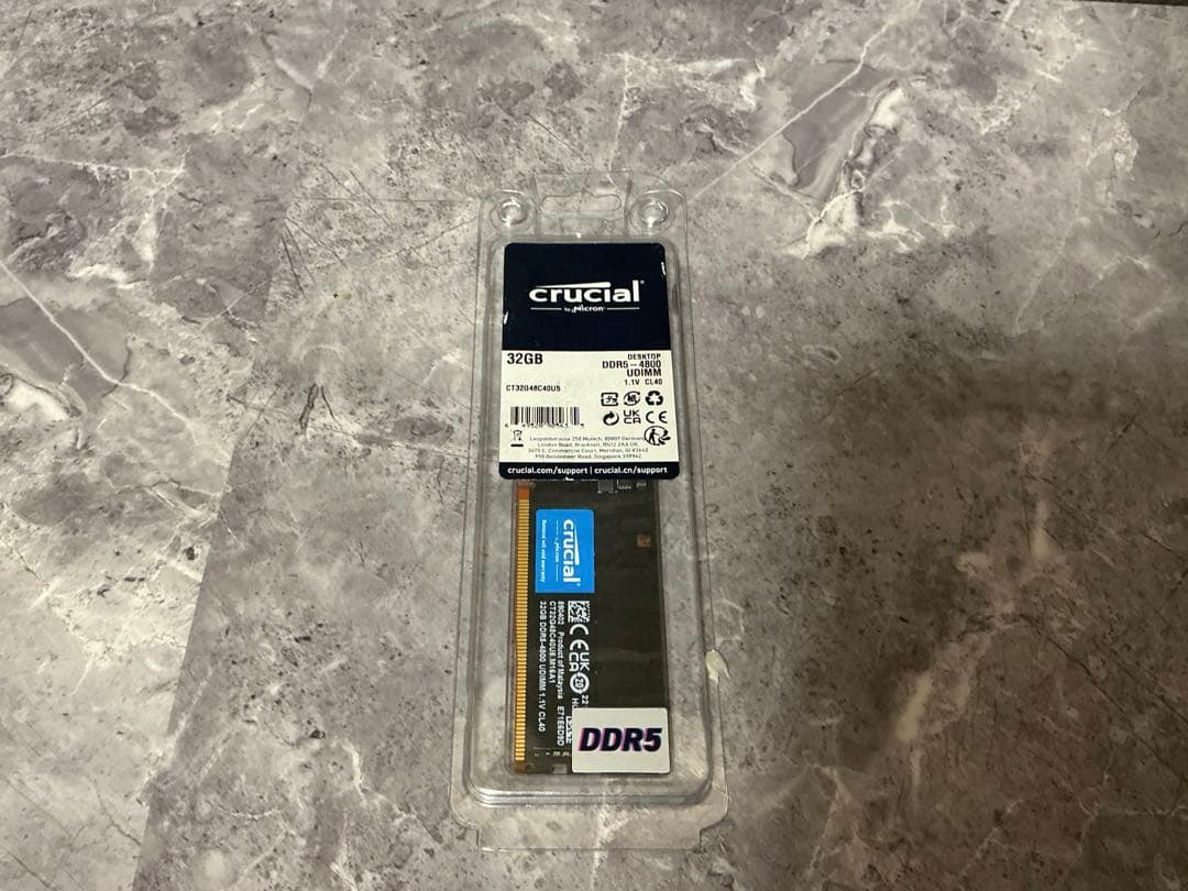 Crucial DDR5 メモリ 32GB 1枚 デスクトップ用 PC5