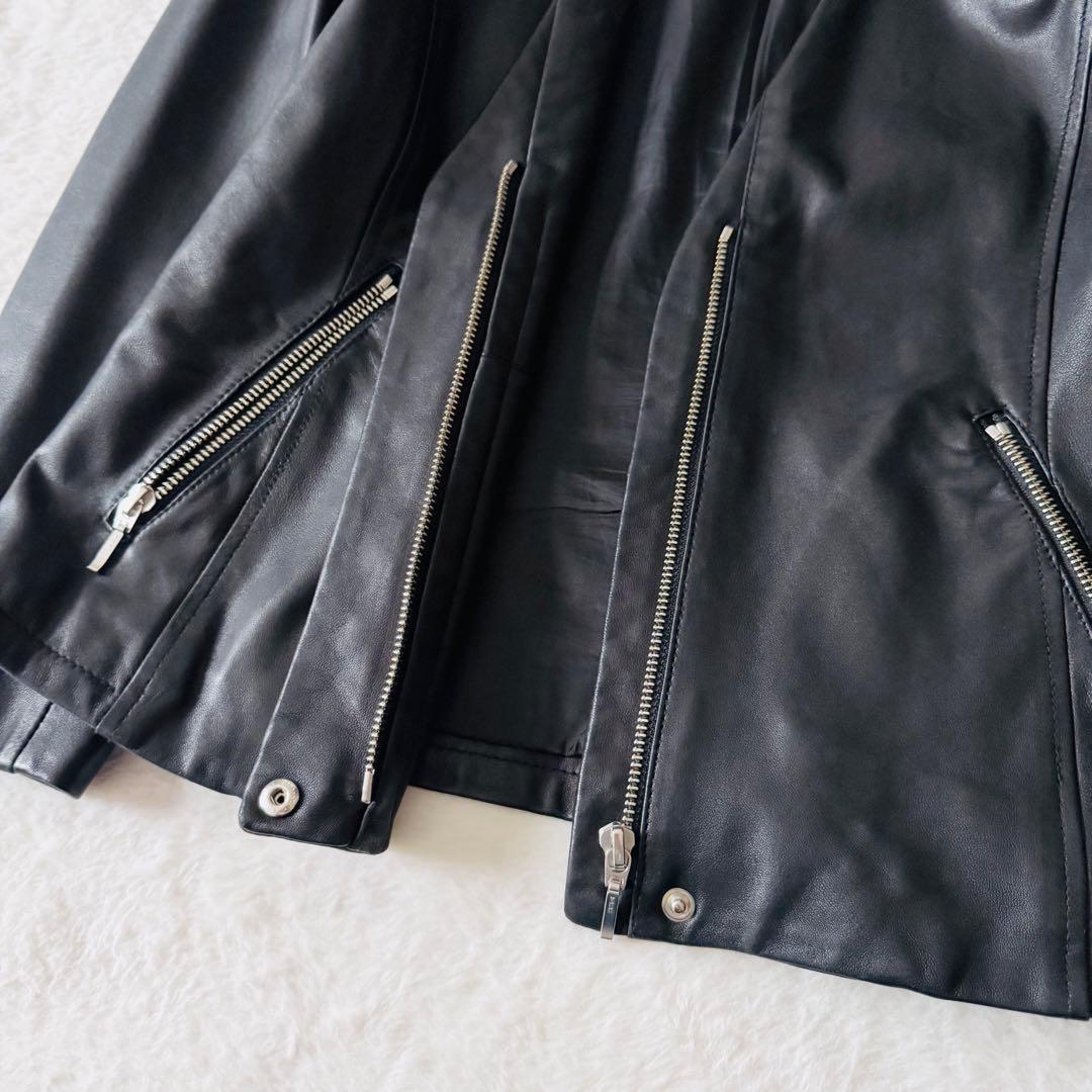 美品✨ ロートレアモン レザージャケット シングル ノーカラー 38 ラムレザー