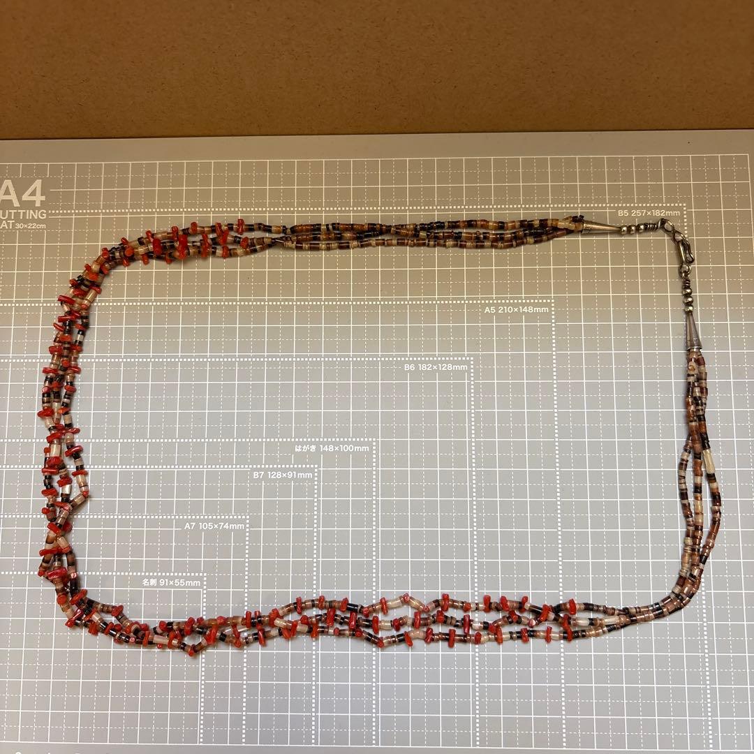 インディアンジュエリー　ネックレス サントドミンゴ　シェル　コーラル