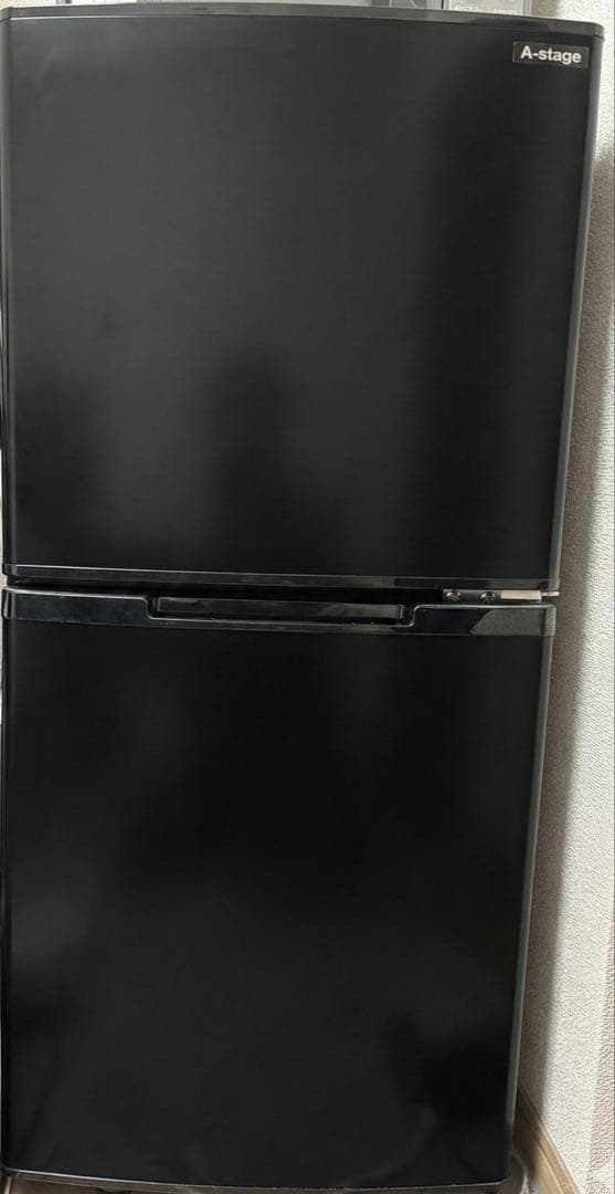 A-stage 2ドア冷蔵庫、冷凍庫　123L ブラック RZ-123B