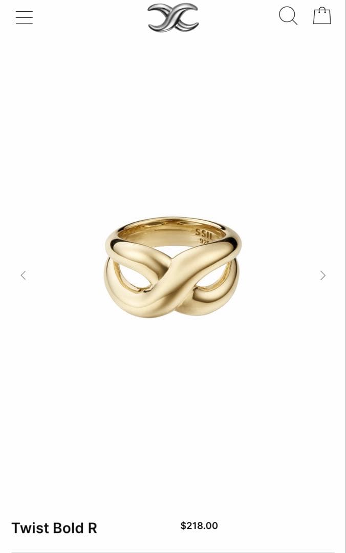 SSIL 韓国　エスシル　Twist Bold R ゴールドリング