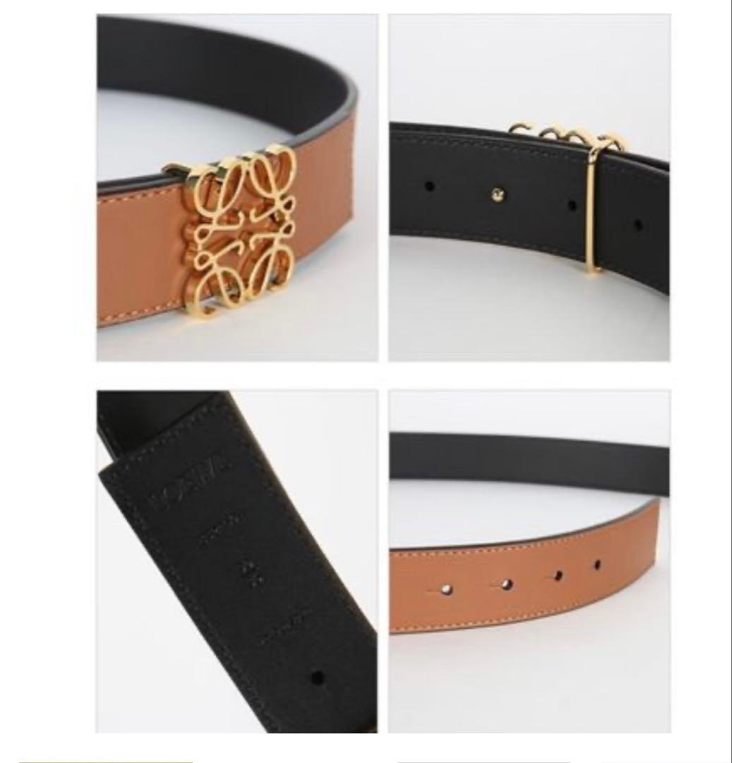 S*n様 ロエベ アナグラム　リバーシブルベルト タン/ブラック　ゴールドバック