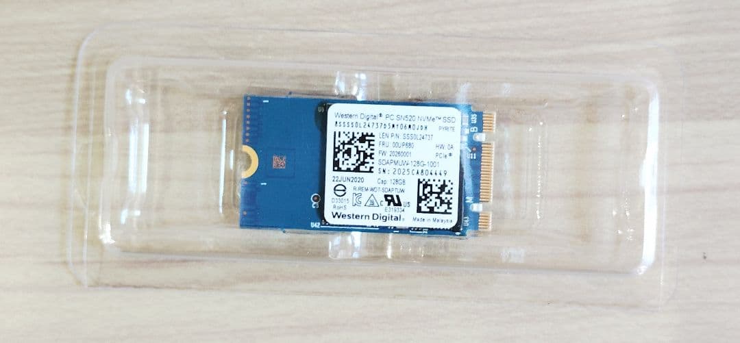 ☆SSD値上り中！WD SN-520 /SSD M.2-2242 128GB