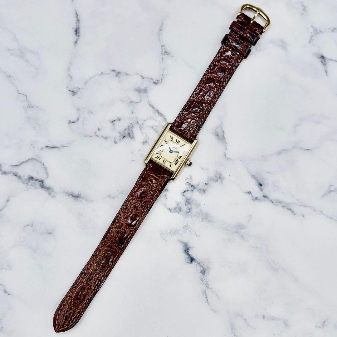 【OH／極美】カルティエ マストタンク SM ヴェルメイユ ローマン 純正尾錠